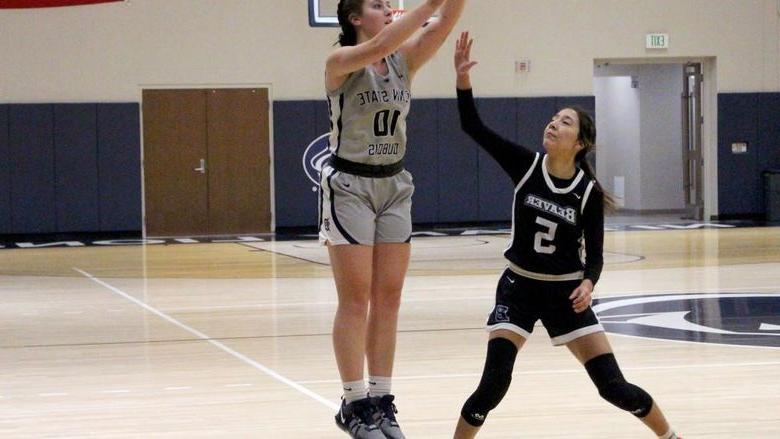 Penn State DuBois junior guard Shannon Shaw shoots a three pointer during a basketball game this season at the PAW Center. Shaw was selected as an honorable mention team member for the PSUAC this season.